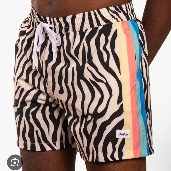 Duvin Design Co Zebra Disco Swim Short - Picture 1 of 7